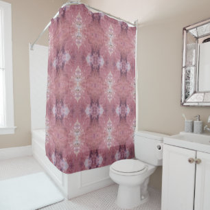 Soft pink and purple abstract L-size pattern Shower Curtain