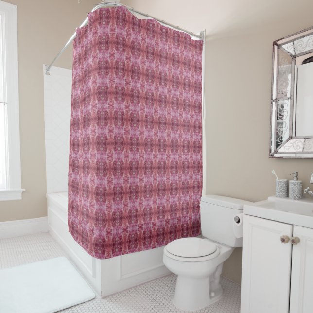 Soft pink and purple geometric S-size pattern Shower Curtain (In Situ)