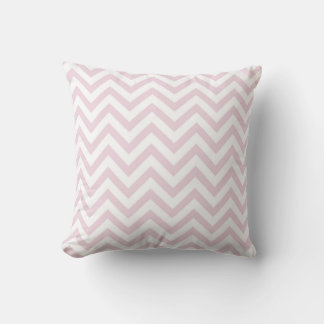 Soft Pink and White Chevron Pattern Pillow