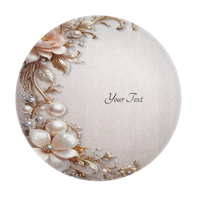Soft Pink and White Flowers Cutting Board (Front)