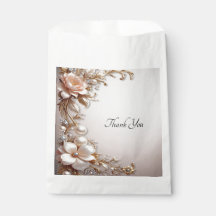 Soft Pink and White Flowers Favour Bag