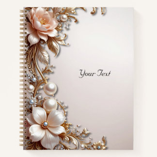 Soft Pink and White Flowers Notebook