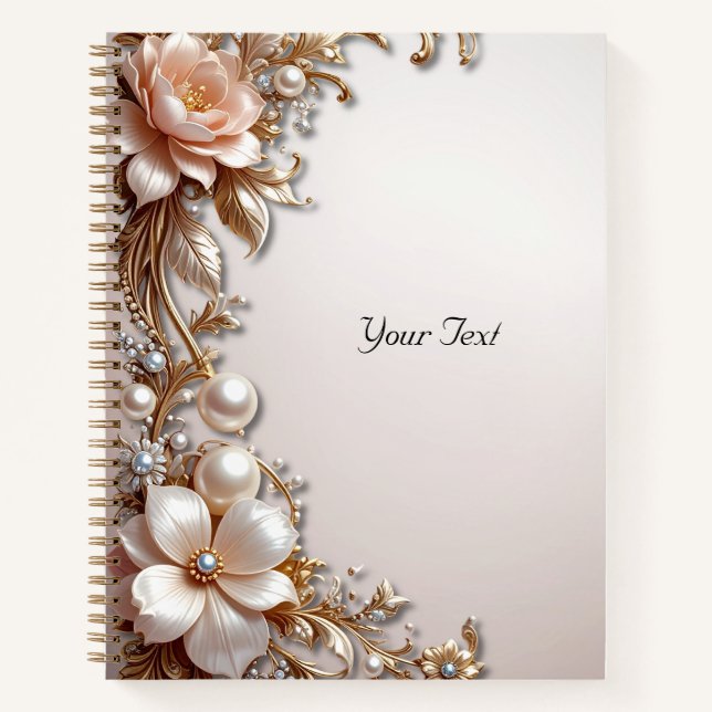 Soft Pink and White Flowers Notebook (Front)