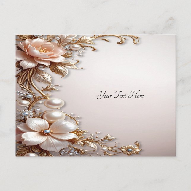 Soft Pink and White Flowers Postcard (Front)