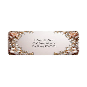 Soft Pink and White Flowers Return Address Label