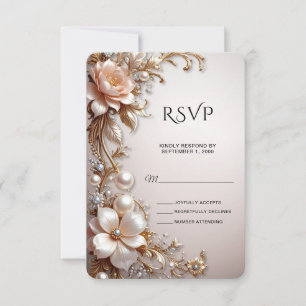 Soft Pink and White Flowers RSVP Card