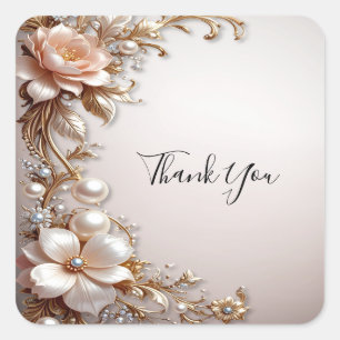Soft Pink and White Flowers Sticker