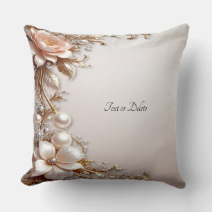 Soft Pink and White Flowers Throw Pillow