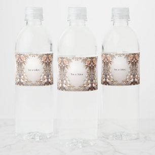 Soft Pink and White Flowers Water Bottle Label