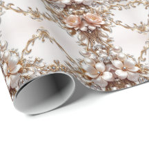 Soft Pink and White Flowers Wrapping Paper
