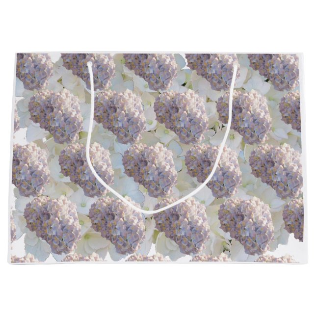 Soft Pink and White Hydrangeas Large Gift Bag (Front)