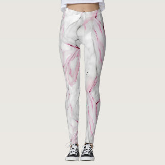 Soft pink and white marble leggings