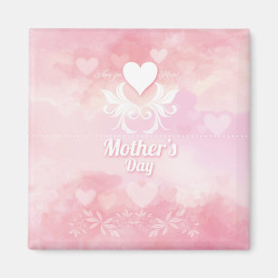 Soft Pink and White Mother's Day Magnet