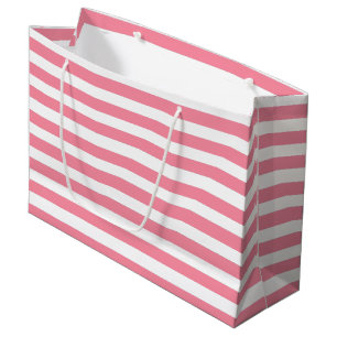 Soft Pink and White Stripes Large Gift Bag