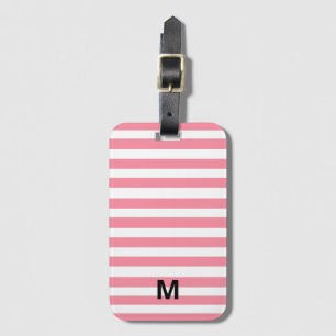 Soft Pink and White Stripes Luggage Tag