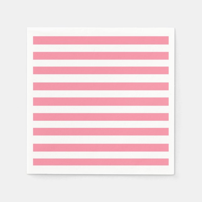 Soft Pink and White Stripes  Napkin (Front)