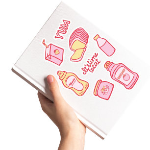 Soft Pink and Yellow pantry Stickers Set