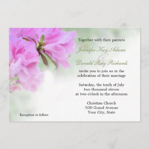 Soft Pink Azaleas Wedding or Party Invitations
