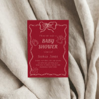 Soft Pink Baby Shower  with Baby Icons & Bow Frame