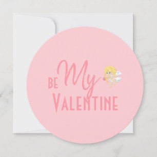 Soft Pink Be My Valentine Valentine's Day Card