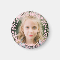 Soft Pink Berry Border Frame Photo