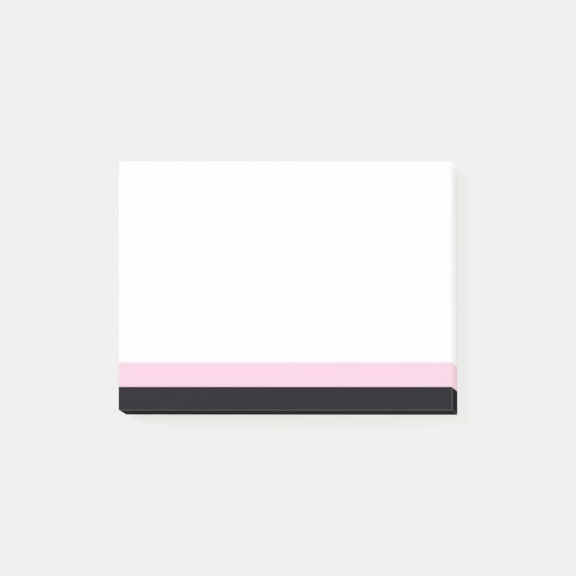 Soft Pink & Black Border Post-it® Notes (Front)