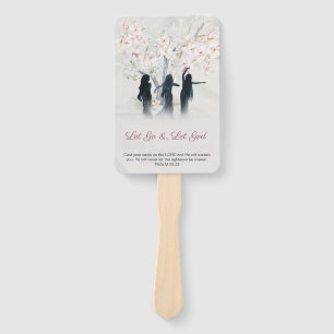 Soft Pink Blossom Women's Church Retreat Hand Fan