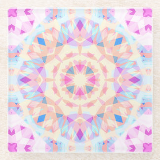 Soft Pink Blue Magic Star Halloween Rainbow Decor Glass Coaster