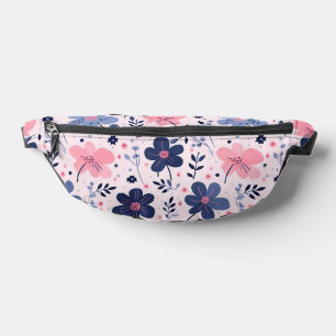 Soft Pink Blue Wildflower Meadow Aesthetic Bum Bags