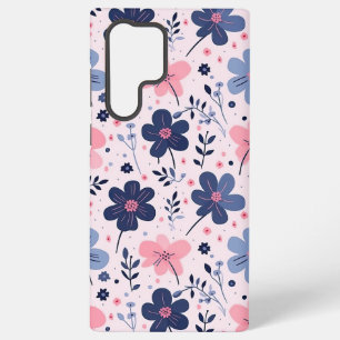 Soft Pink Blue Wildflower Meadow Aesthetic Samsung Galaxy Case