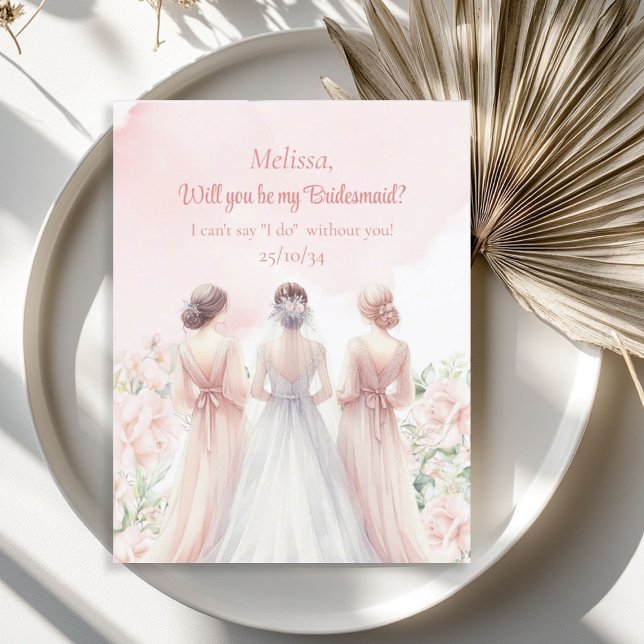 Soft pink blush roses eucalyptus Bride bridesmaid Invitation (Soft pink blush roses eucalyptus Bride bridesmaid Invitation)