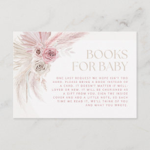 Soft Pink Boho Arch Books For Baby Enclosure Card