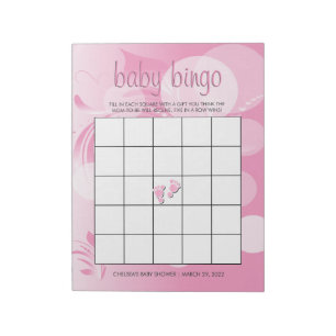 Soft Pink Bokeh Florid   Baby Girl Shower Notepad