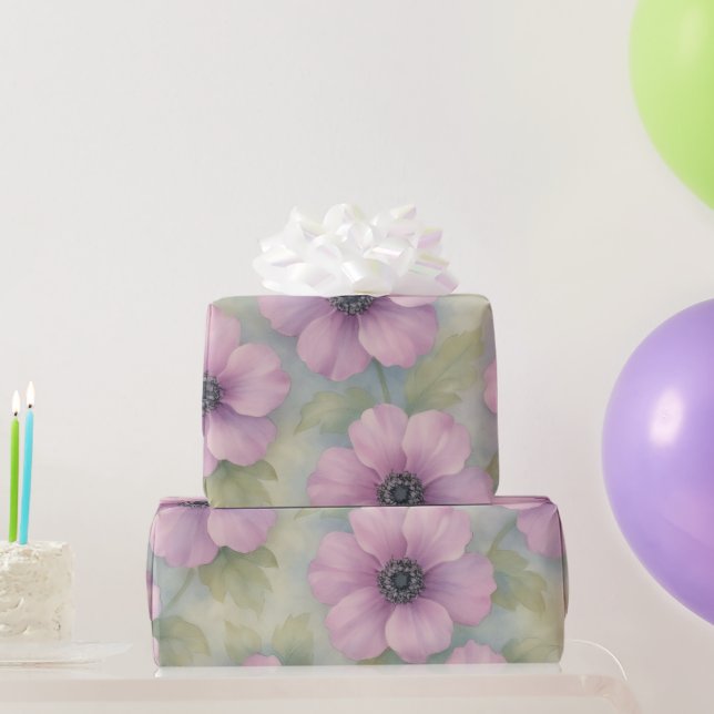 Soft Pink Botanical Floral Wrapping Paper (Party Gifts)
