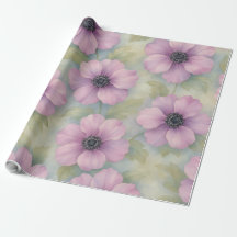 Soft Pink Botanical Floral Wrapping Paper