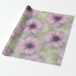 Soft Pink Botanical Floral Wrapping Paper
