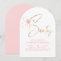 Soft Pink Bow Elegant Romantic Chic 60th Birthday