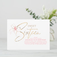 Soft Pink Bow Elegant Romantic Sweet 16th Birthday