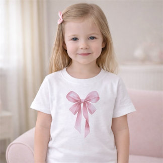 Soft Pink Bow Girl Baby Shower Party T-Shirt