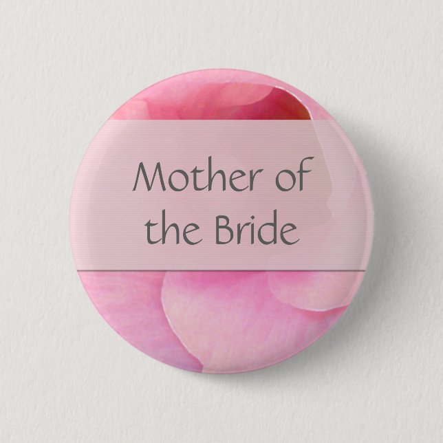 Soft pink Bride Button - Customised (Front)