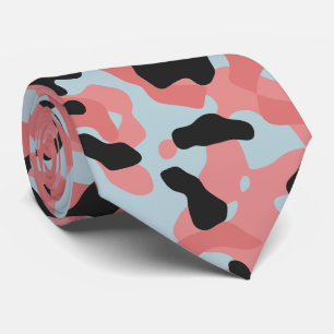 Soft Pink Camouflage in Dark Grey and Pale Blue Tie