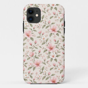 Soft Pink Cherry Blossom Floral Seamless Pattern Case-Mate iPhone Case