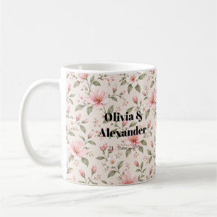 Soft Pink Cherry Blossom Floral Seamless Pattern Coffee Mug