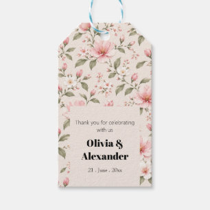 Soft Pink Cherry Blossom Floral Seamless Pattern Gift Tags