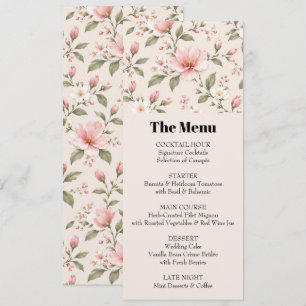 Soft Pink Cherry Blossom Floral Seamless Pattern Invitation