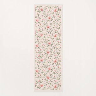 Soft Pink Cherry Blossom Floral Seamless Pattern Yoga Mat