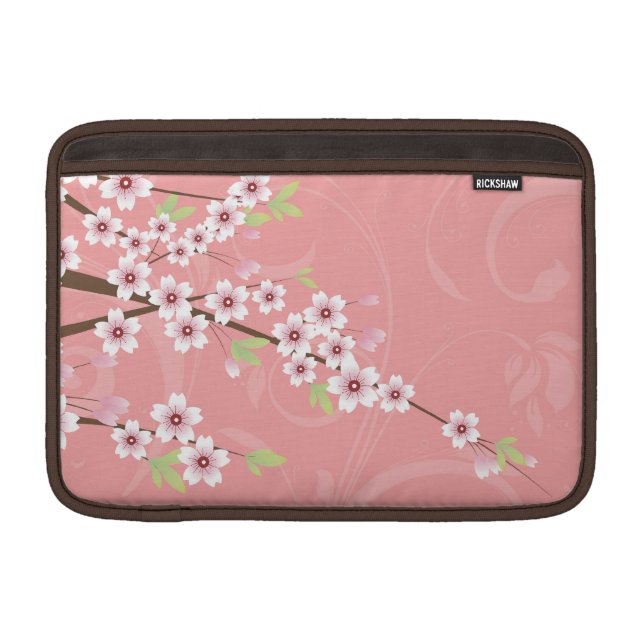 Soft Pink Cherry Blossom MacBook Sleeve (Front)