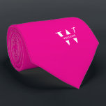 Soft Pink Colour Elegant Monogram   Name  Tie<br><div class="desc">An elegant necktie featuring a bold white monogram across a smooth Colour background. On top of this monogram sits your first or last name spelled out in all capitals. If you prefer a bolder look for the personal name inside of the large letter you can do the following: Use the...</div>