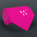 Soft Pink Colour Elegant Monogram   Name  Tie<br><div class="desc">An elegant necktie featuring a bold white monogram across a smooth Colour background. On top of this monogram sits your first or last name spelled out in all capitals. If you prefer a bolder look for the personal name inside of the large letter you can do the following: Use the...</div>