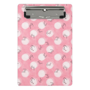Soft Pink Cute Pattern – Minimal Aesthetic Polka Mini Clipboard